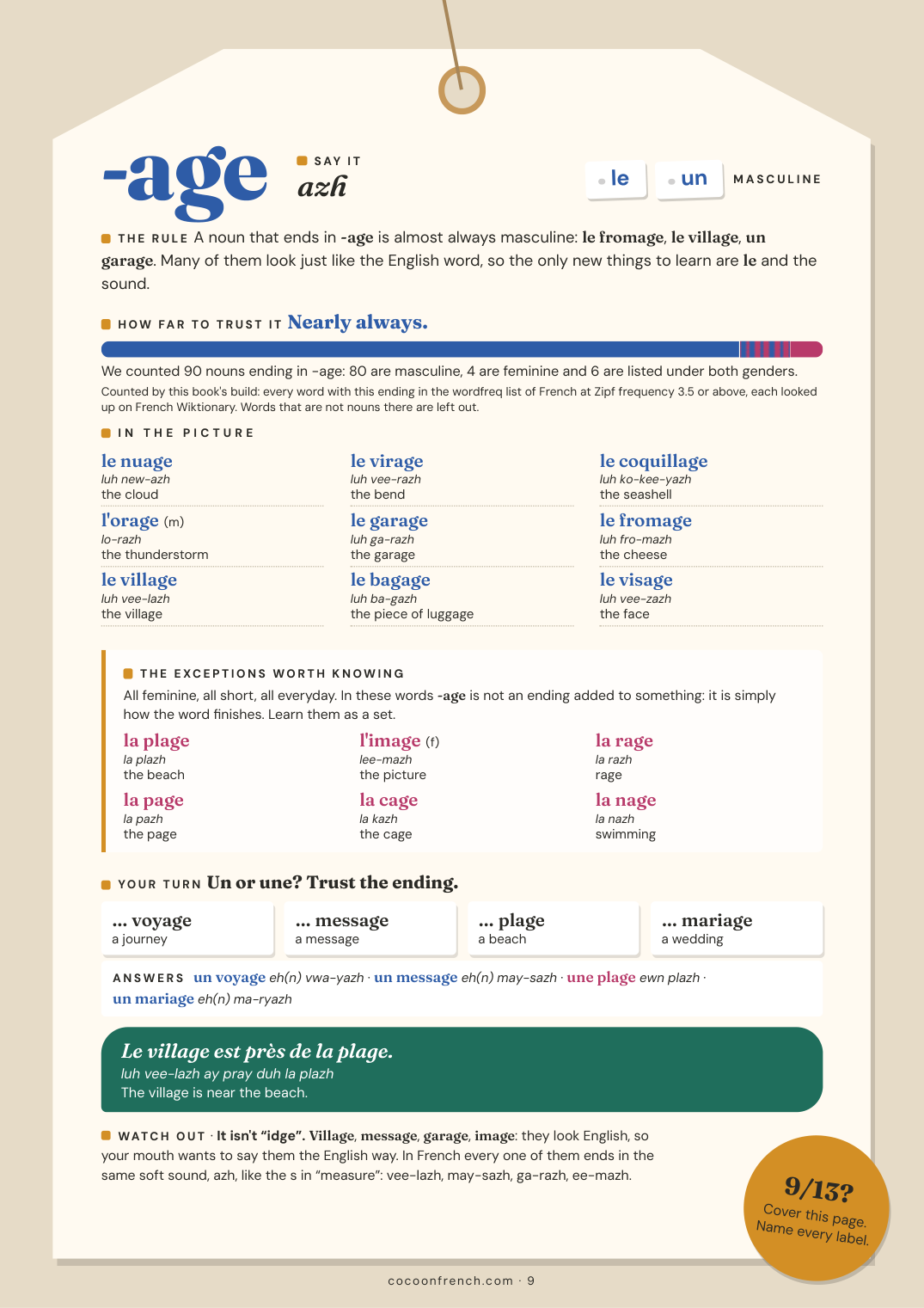 Page 9 of French Nouns, Genders & Articles