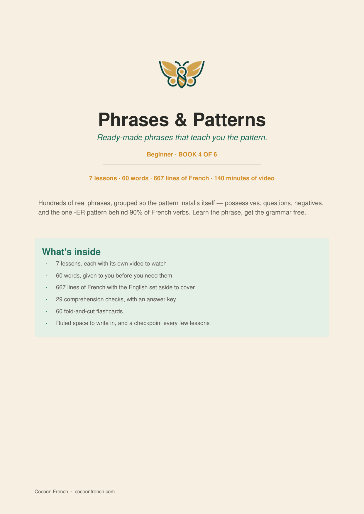The cover of Phrases & Patterns